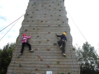Outdoors on Climbing Wall